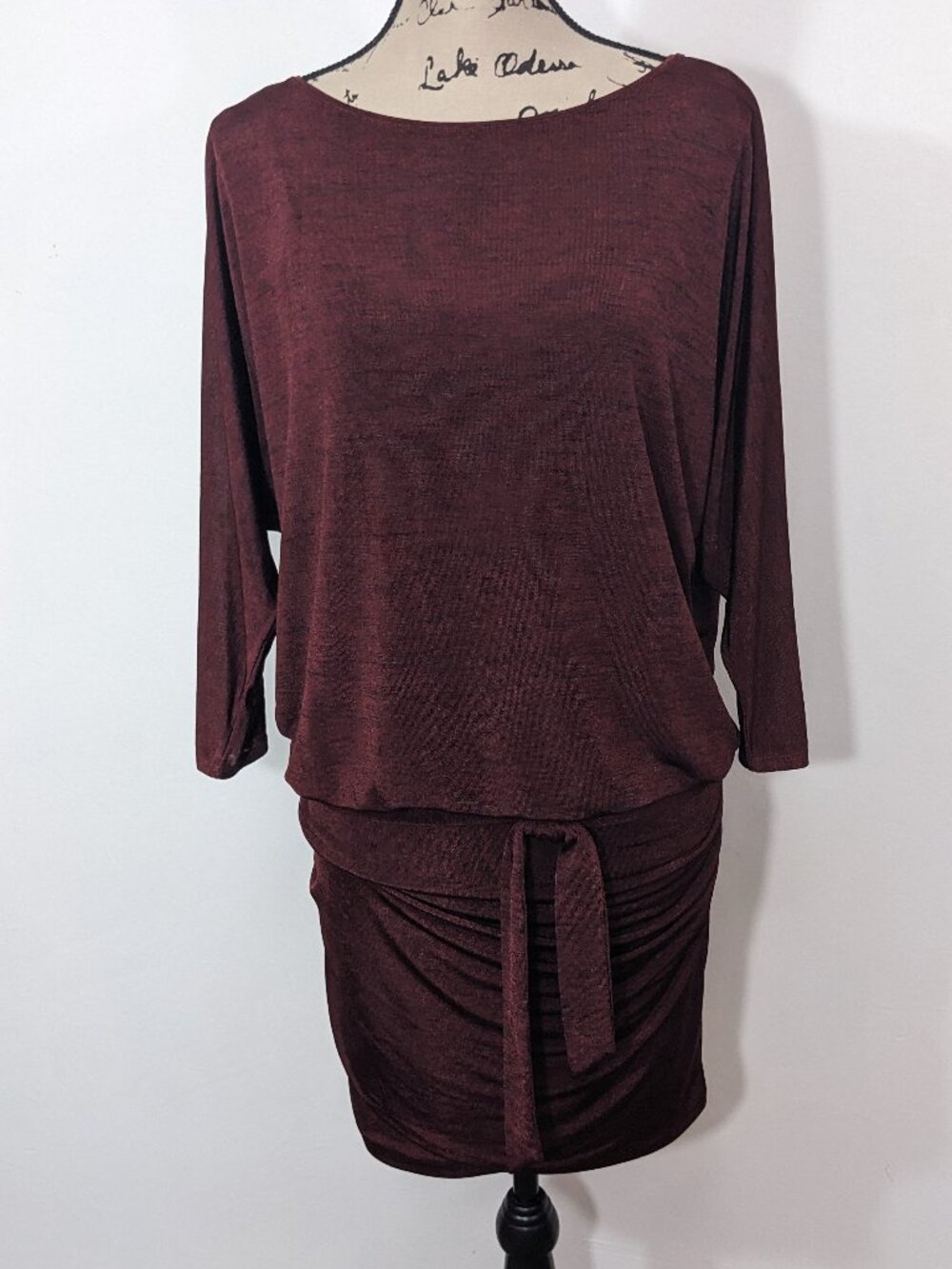 NWT WHBM WHITE HOUSE BLACK MARKET Blouson Dress Deep Red Dolman S Small